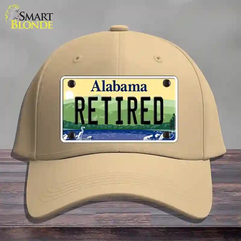 HAT22-MLP-10002 Retired Alabama Novelty License Plate Hat, Cotton - Khaki