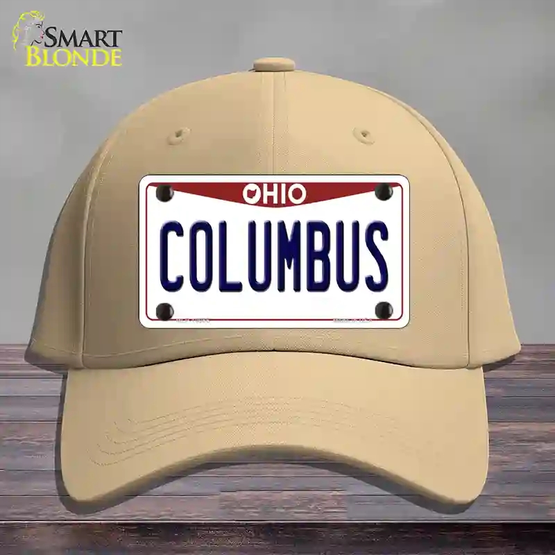 HAT22-MLP-10066 Columbus Ohio Novelty License Plate Hat, Cotton - Khaki