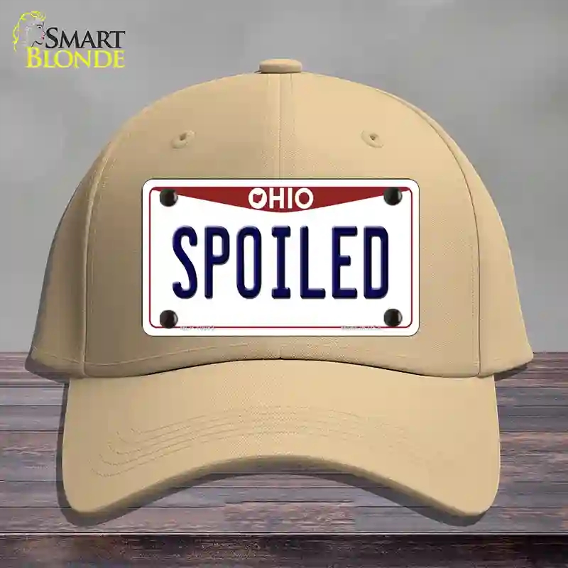HAT22-MLP-10083 Spoiled Ohio Novelty License Plate Hat, Cotton - Khaki