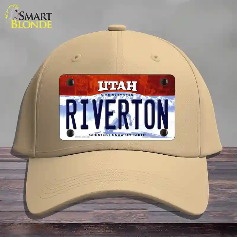 HAT22-MLP-10195 Riverton Utah Novelty License Plate Hat, Cotton - Khaki