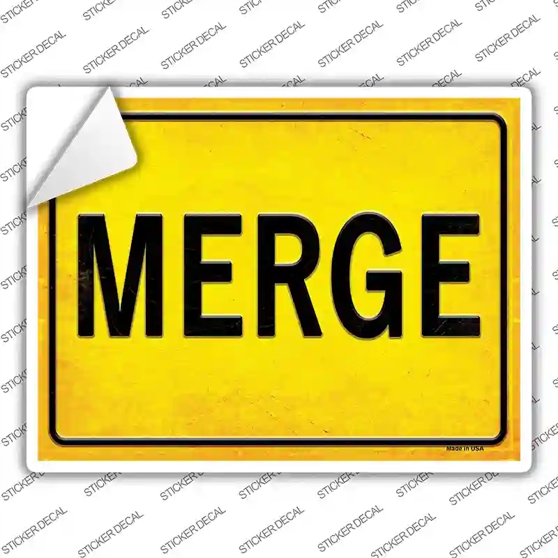 P-2696s-S Merge Novelty Rectangle Sticker Decal, Small
