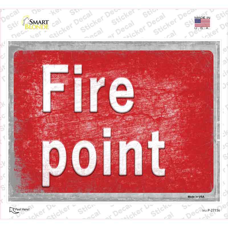 P-2715s-M Fire Point Novelty Rectangle Sticker Decal, Medium
