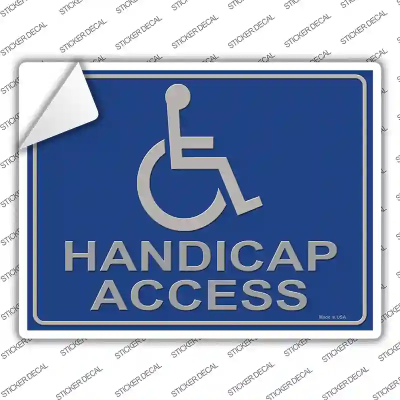 P-2762s-S Handicap Access Novelty Rectangle Sticker Decal, Small