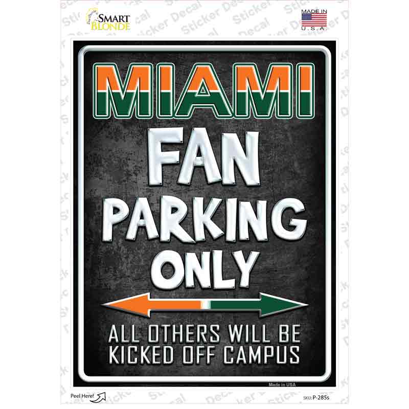 P-285s-M Miami Novelty Rectangle Sticker Decal, Medium