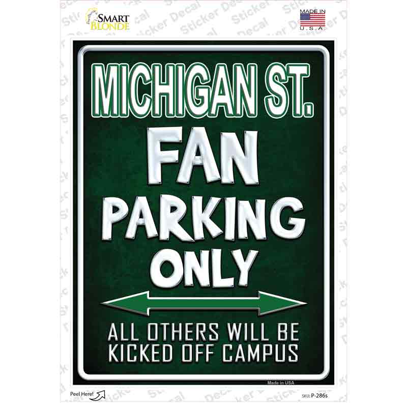 P-286s-M Michigan State Novelty Rectangle Sticker Decal, Medium