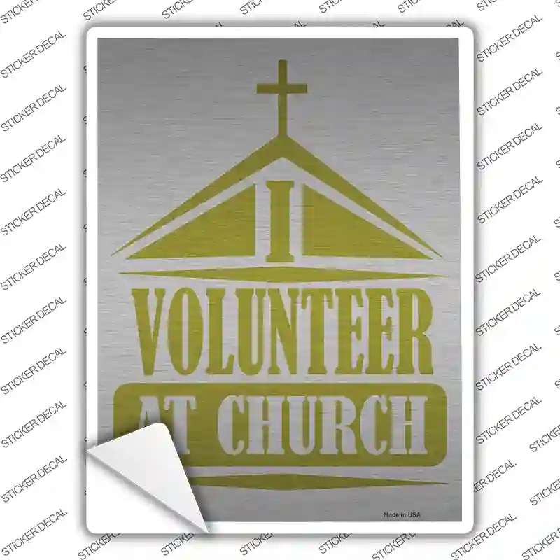 P-2926s-S Volunteer At Church Novelty Rectangle Sticker Decal, Small