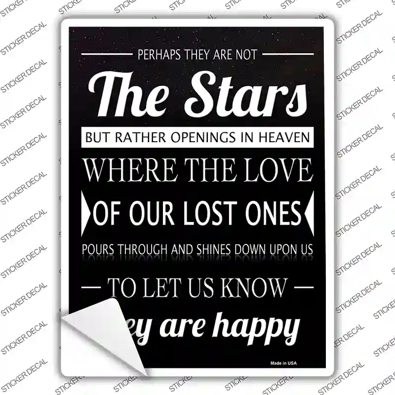 P-2939s-S Stars They Are Happy Novelty Rectangular Sticker Decal, Small