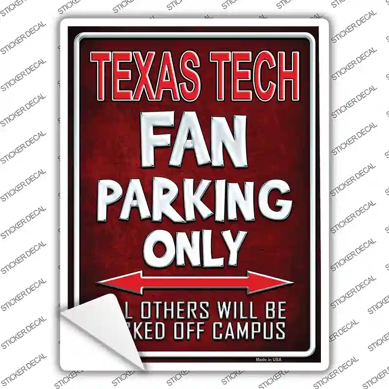 P-299s-S Texas Tech Novelty Rectangle Sticker Decal, Small
