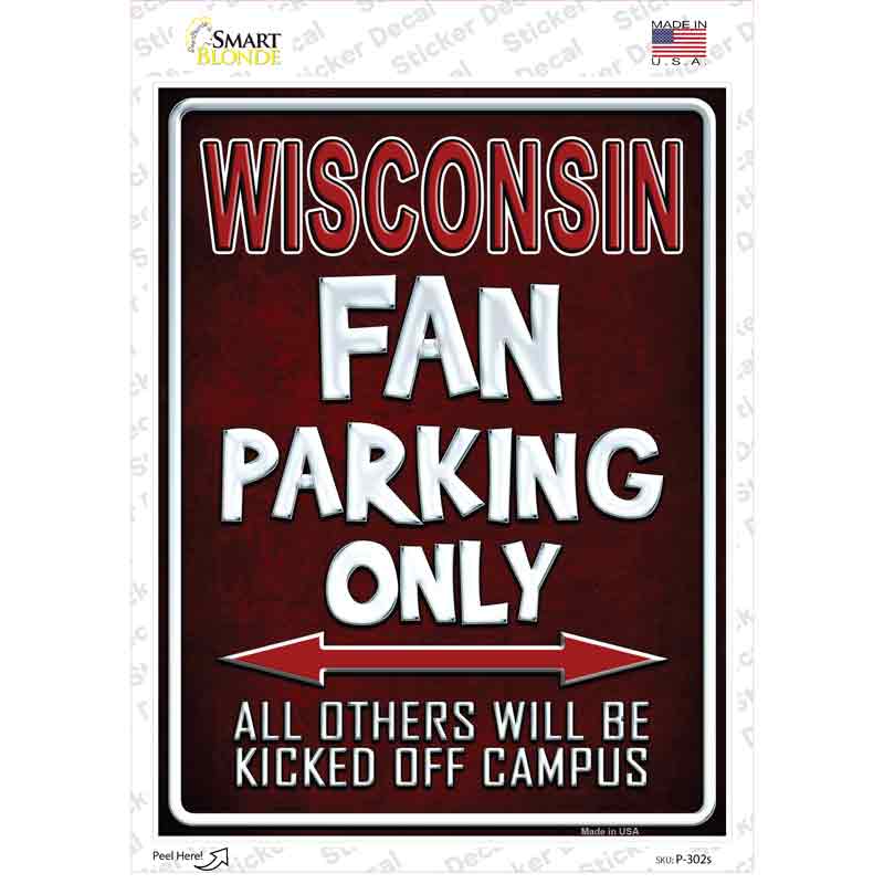 P-302s-M Wisconsin Novelty Rectangle Sticker Decal, Medium