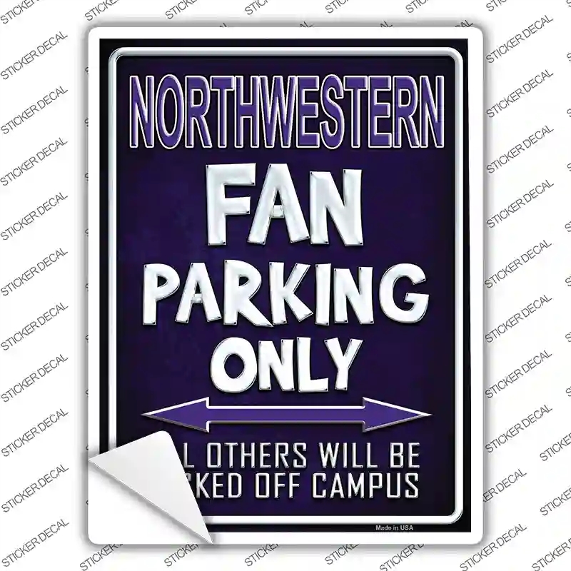 P-310s-S Northwestern Novelty Rectangle Sticker Decal, Small
