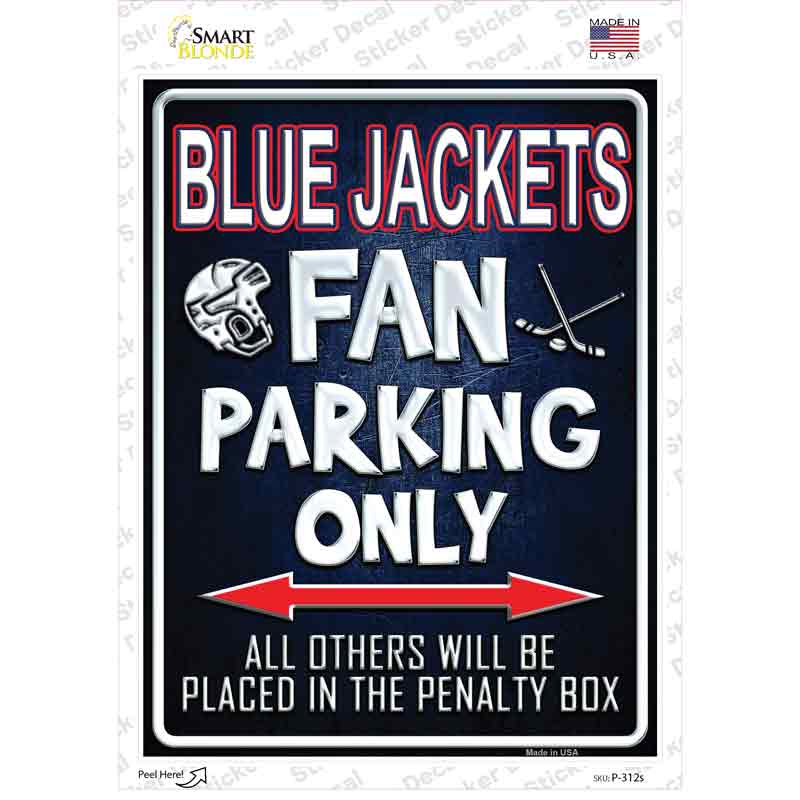 P-312s-M Blue Jackets Novelty Rectangle Sticker Decal, Medium