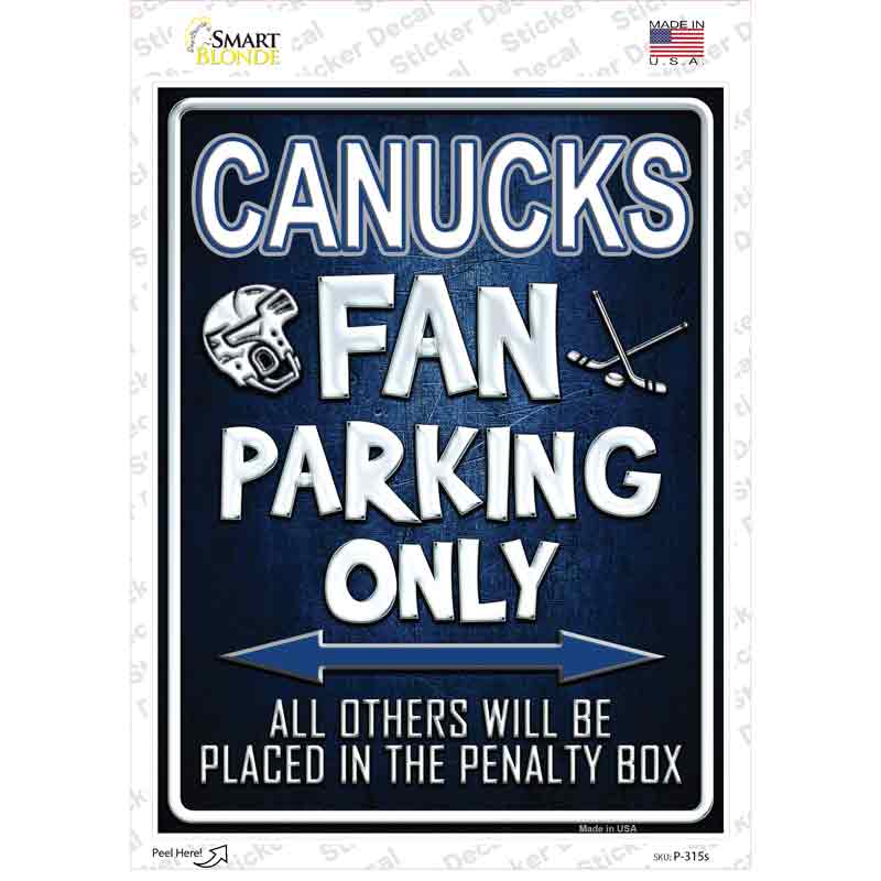 P-315s-M Canucks Novelty Rectangle Sticker Decal, Medium