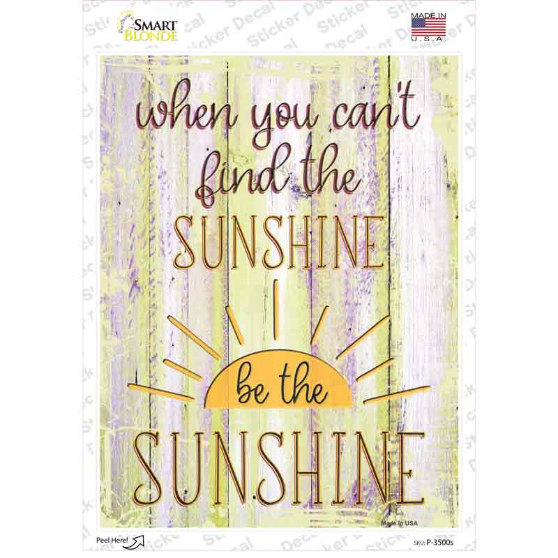 P-3500s-M Be the Sunshine Novelty Rectangular Sticker Decal, Medium