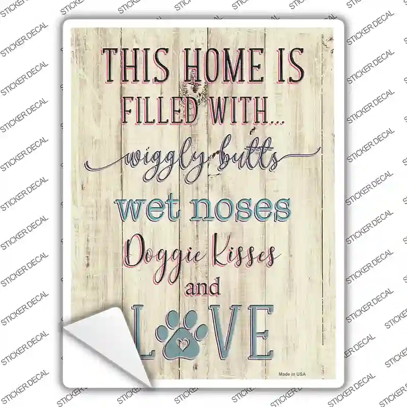 P-3508s-L Wigglebutts Wet Noses Doggie Kisses Novelty Rectangular Sticker Decal, Large