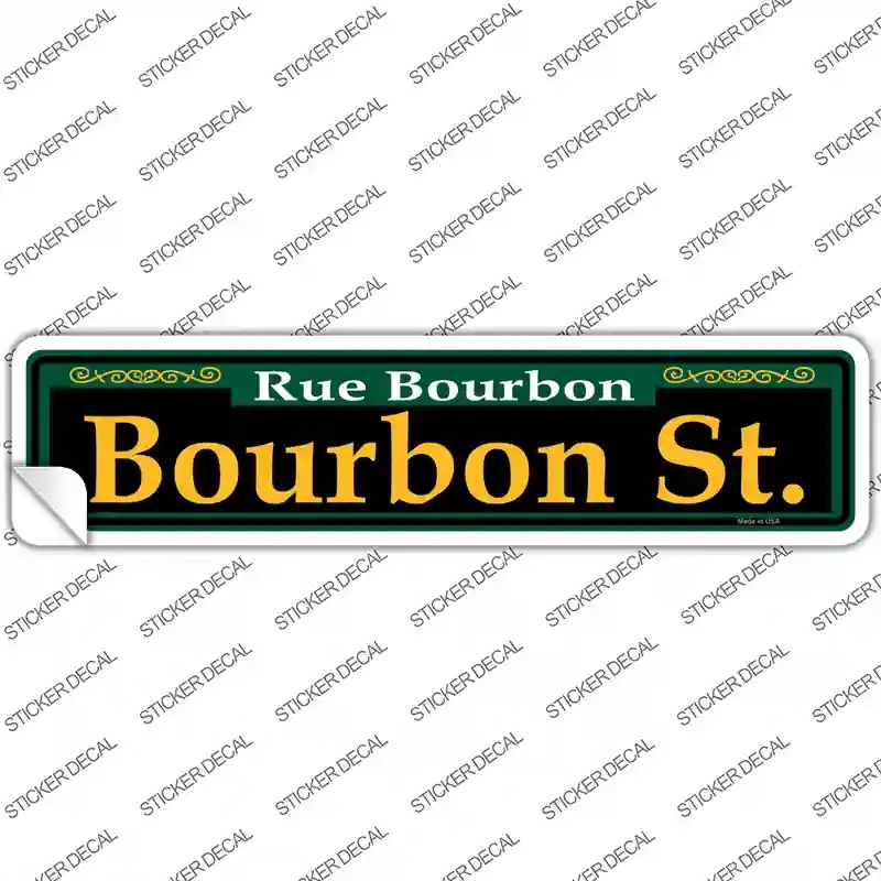 K-1220s-S Bourbon St. Green Novelty Narrow Sticker Decal, Small
