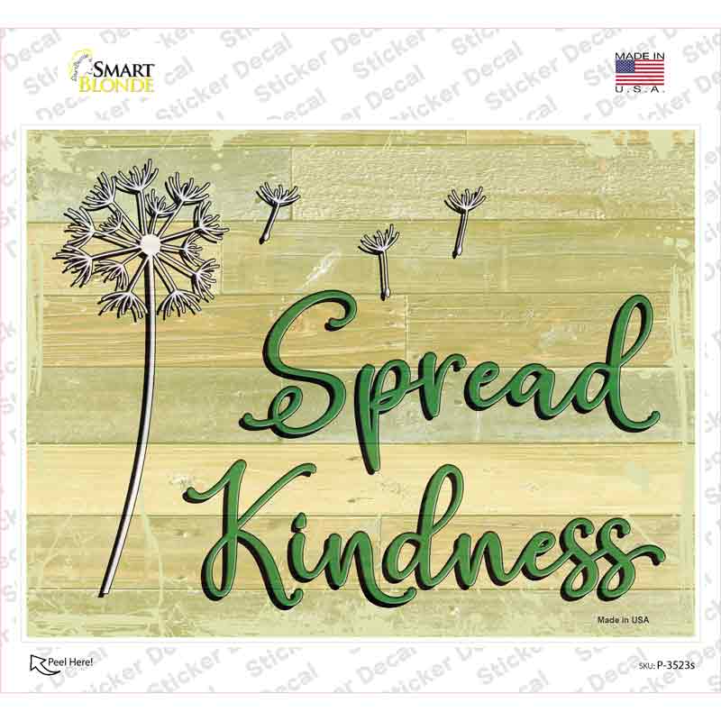 P-3523s-M Spread Kindness Novelty Rectangular Sticker Decal, Medium