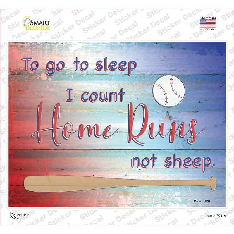 P-3541s-M I Count Home Runs Novelty Rectangular Sticker Decal, Medium