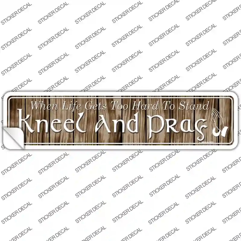K-1271s-S Kneel & Pray Novelty Narrow Sticker Decal, Small