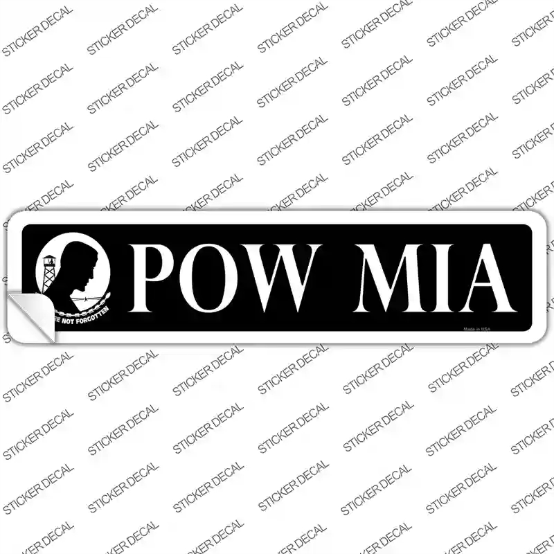 K-1296s-L POW MIA Novelty Narrow Sticker Decal, Large