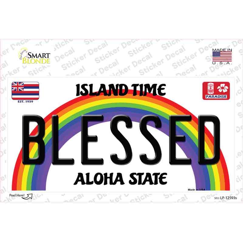 LP-12593s-M Blessed Hawaii Novelty Sticker Decal, Medium