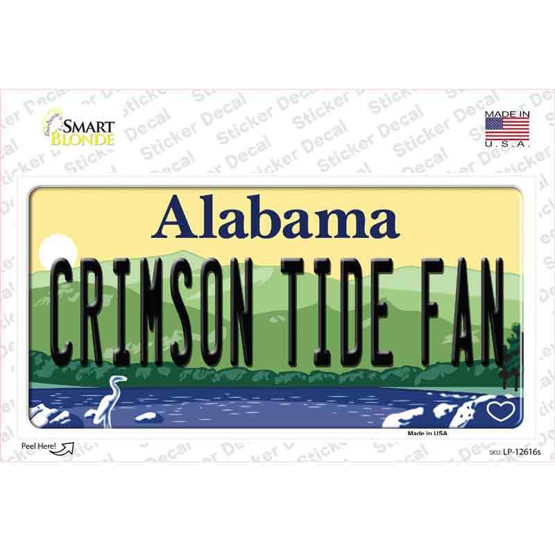 LP-12616s-M Crimson Tide Fan Novelty Sticker Decal, Medium