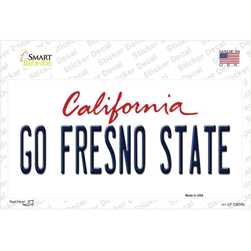 LP-12659s-M Go Fresno State Novelty Sticker Decal, Medium