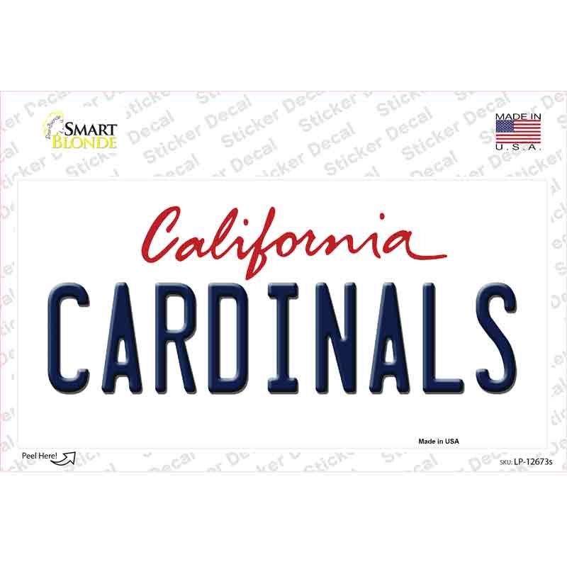 LP-12673s-M Cardinals Novelty Sticker Decal, Medium