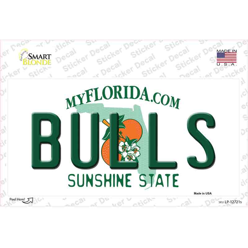 LP-12721s-M Bulls Novelty Sticker Decal, Medium