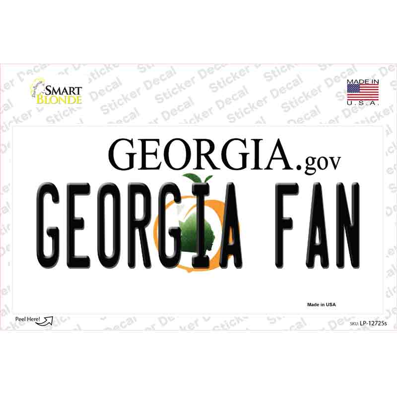 LP-12725s-M Georgia Fan Novelty Sticker Decal, Medium