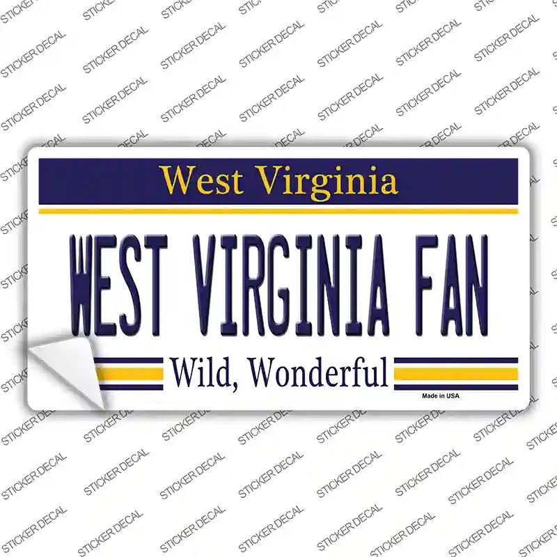 LP-13111s-L West Virginia Fan Novelty Sticker Decal, Large