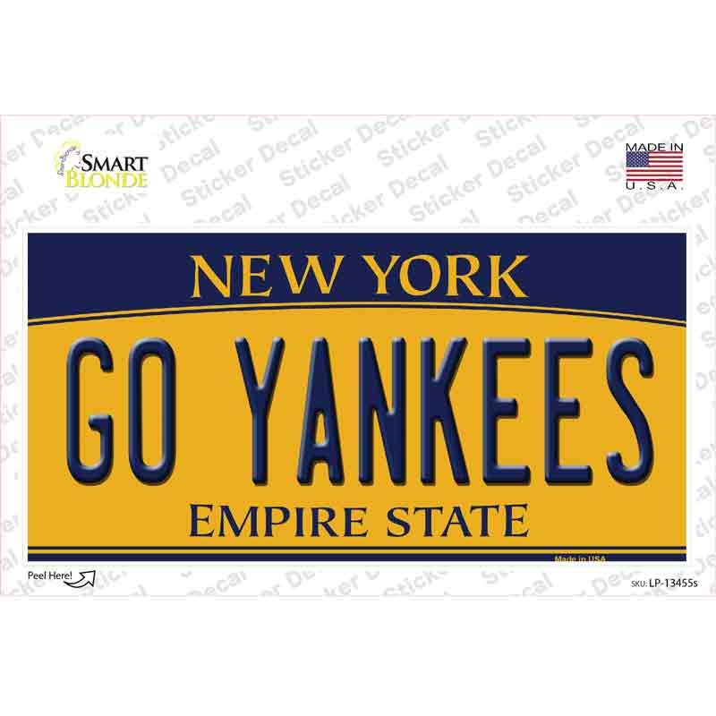 LP-13455s-M Go Yankees Novelty Sticker Decal, Medium