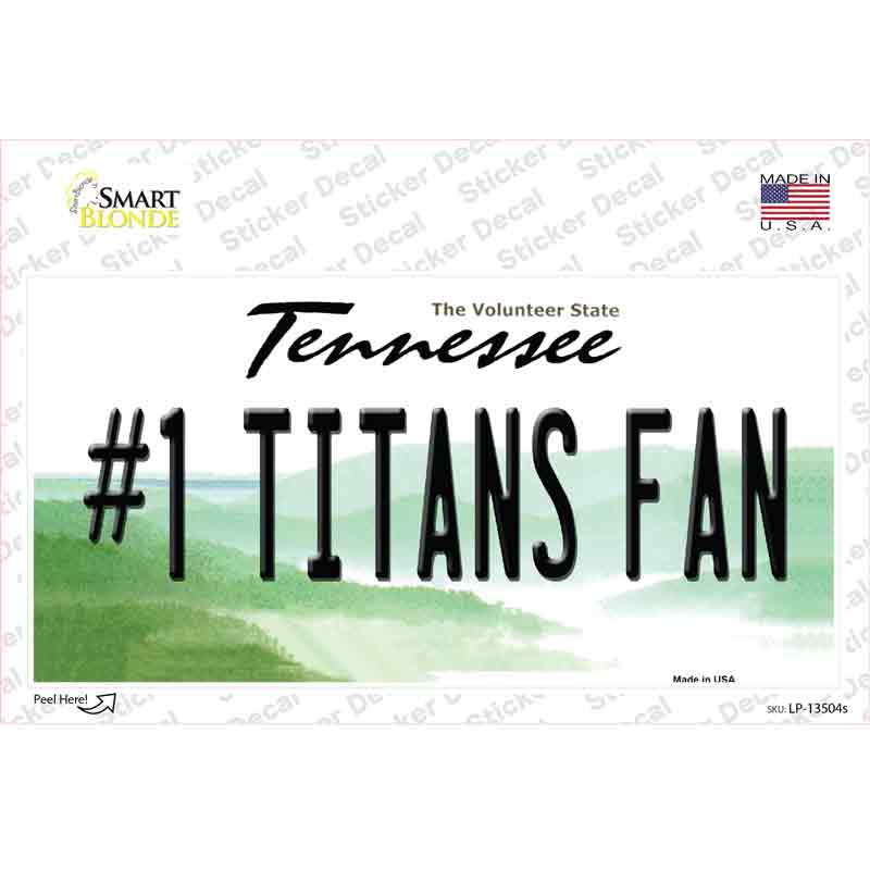 LP-13504s-M Number 1 Titans Fan Novelty Sticker Decal, Medium