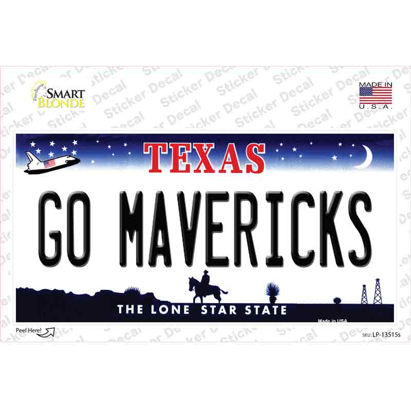 LP-13515s-M Go Mavericks Novelty Sticker Decal, Medium