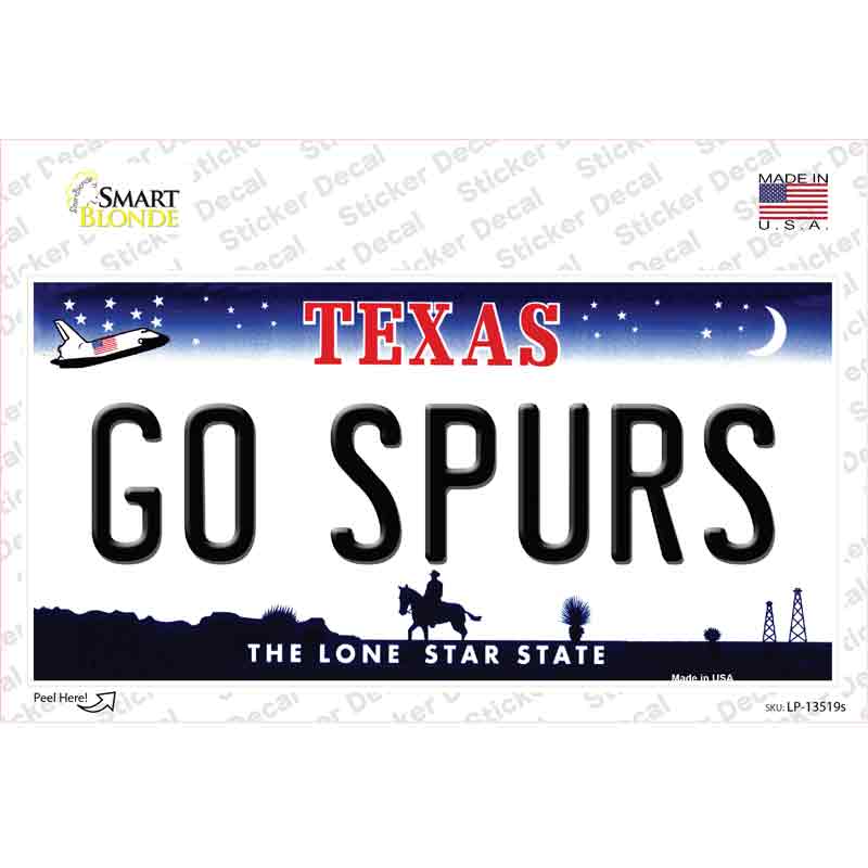 LP-13519s-M Go Spurs Novelty Sticker Decal, Medium