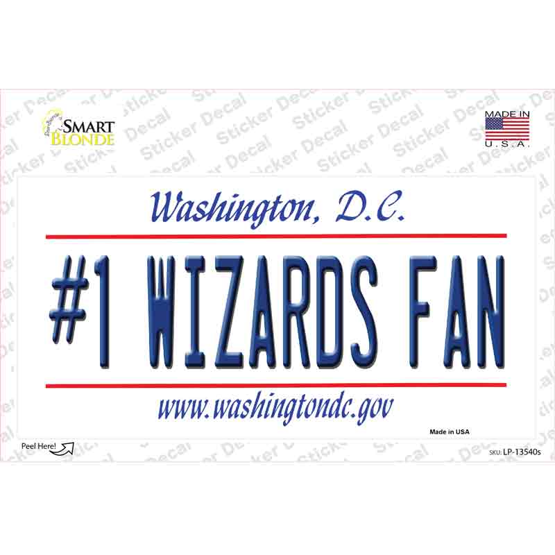 LP-13540s-M Number 1 Wizards Fan Novelty Sticker Decal, Medium