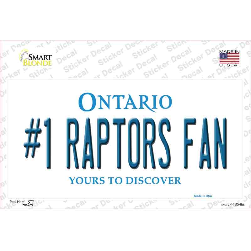 LP-13546s-M Number 1 Raptors Fan Novelty Sticker Decal, Medium