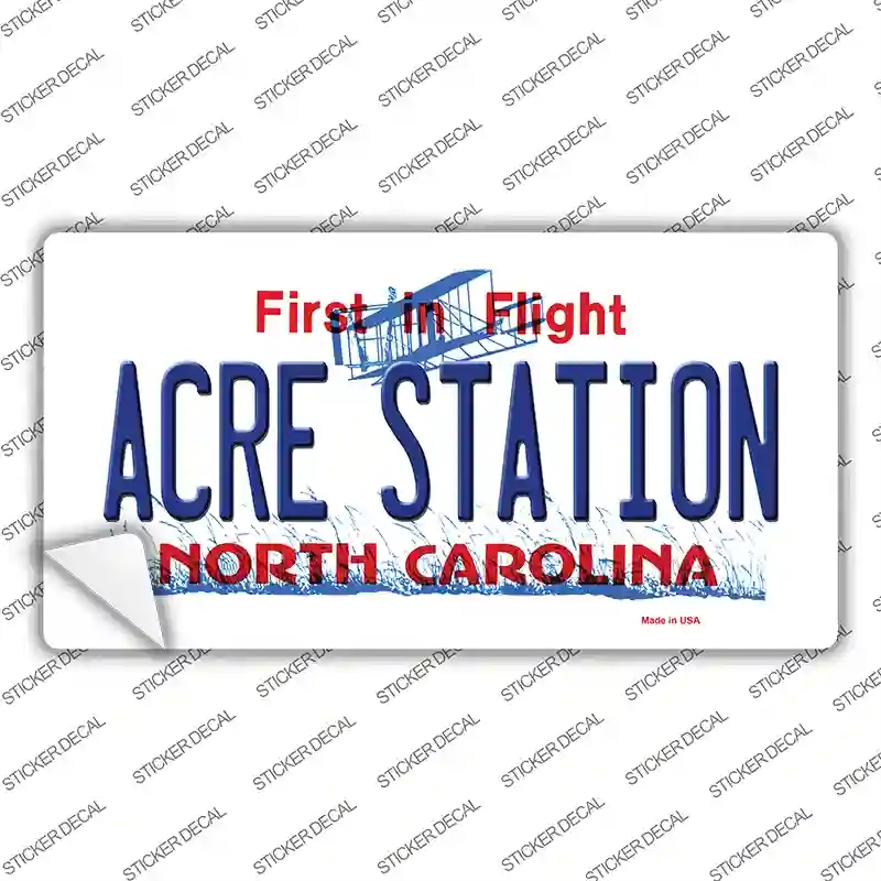 LP-13844s-S Acre Station North Carolina Novelty Sticker Decal, Small