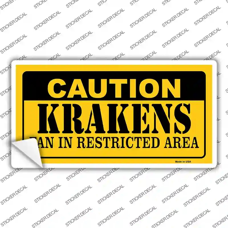 LP-13863s-XL Caution Krakens Novelty Sticker Decal, Extra Large