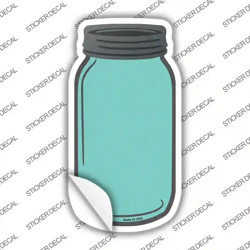 MJ-016s-S Mint Novelty Mason Jar Sticker Decal, Small