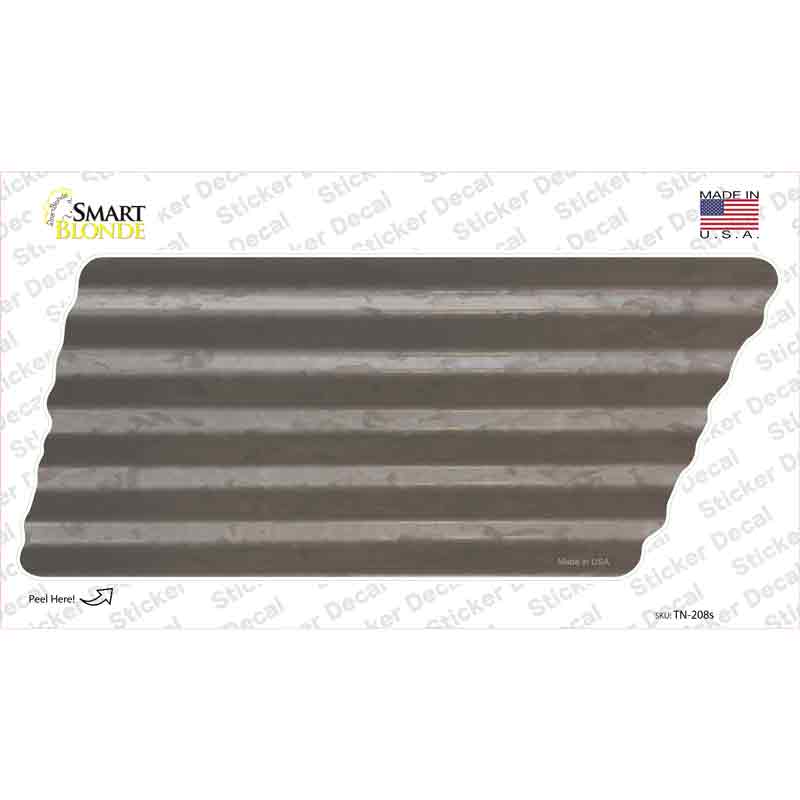 TN-208s-M Gray Solid Novelty Corrugated Tennessee Shape Sticker Decal, Medium