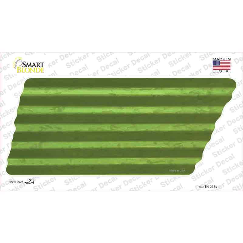 TN-213s-M Lime Green Solid Novelty Corrugated Tennessee Shape Sticker Decal, Medium