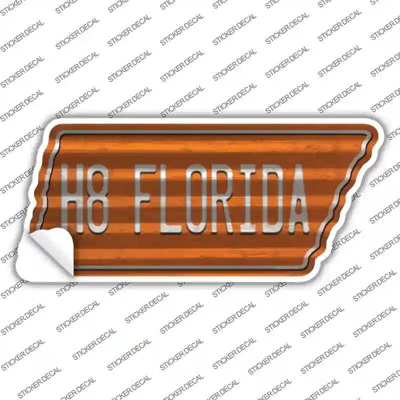 TN-259s-S H8 Florida Novelty Corrugated Tennessee Shape Sticker Decal, Small