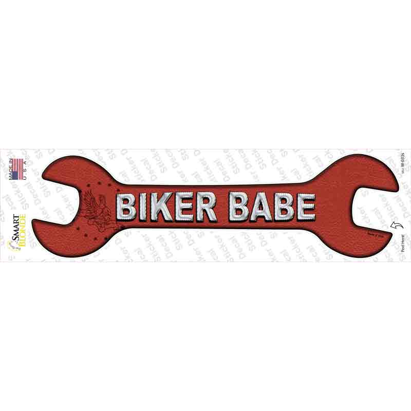 W-033s-M Biker Babe Novelty Wrench Sticker Decal, Medium