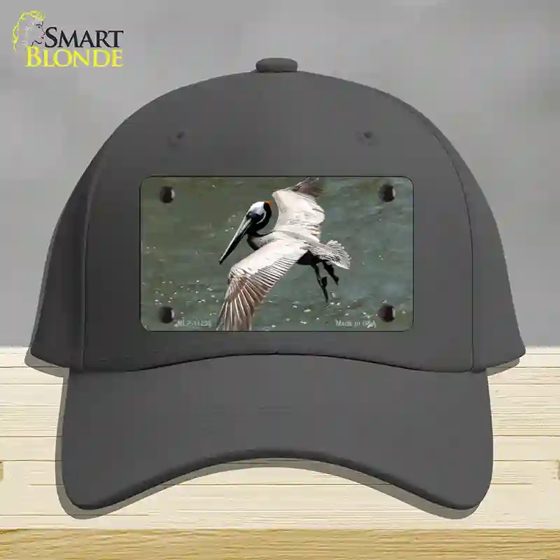 HAT04-MLP-11239 Pelican in Flight Novelty License Plate Hat, Cotton - Charcoal