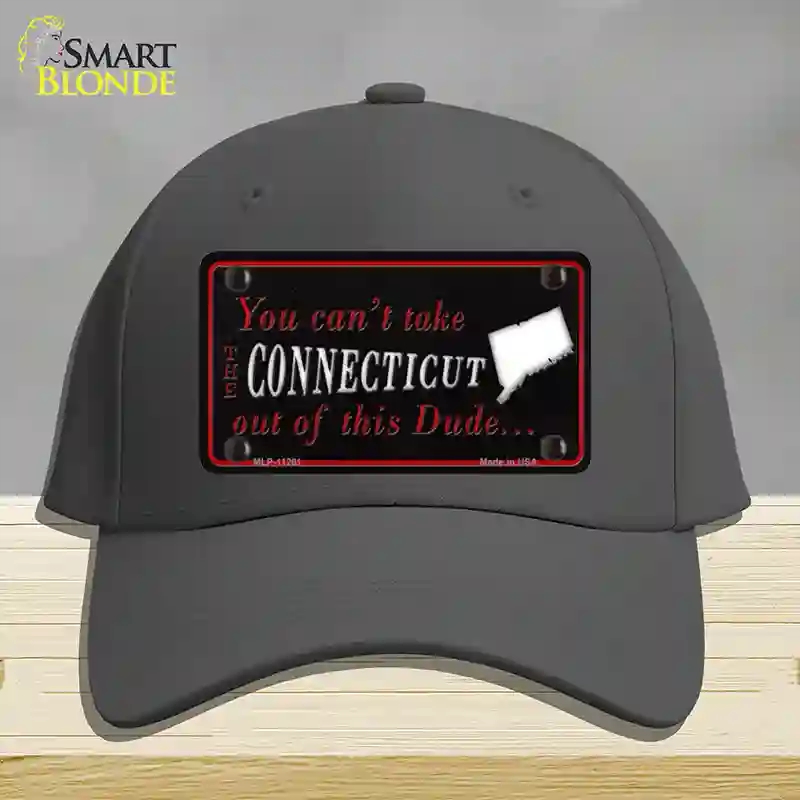 HAT04-MLP-11261 Connecticut Dude Novelty License Plate Hat, Cotton - Charcoal