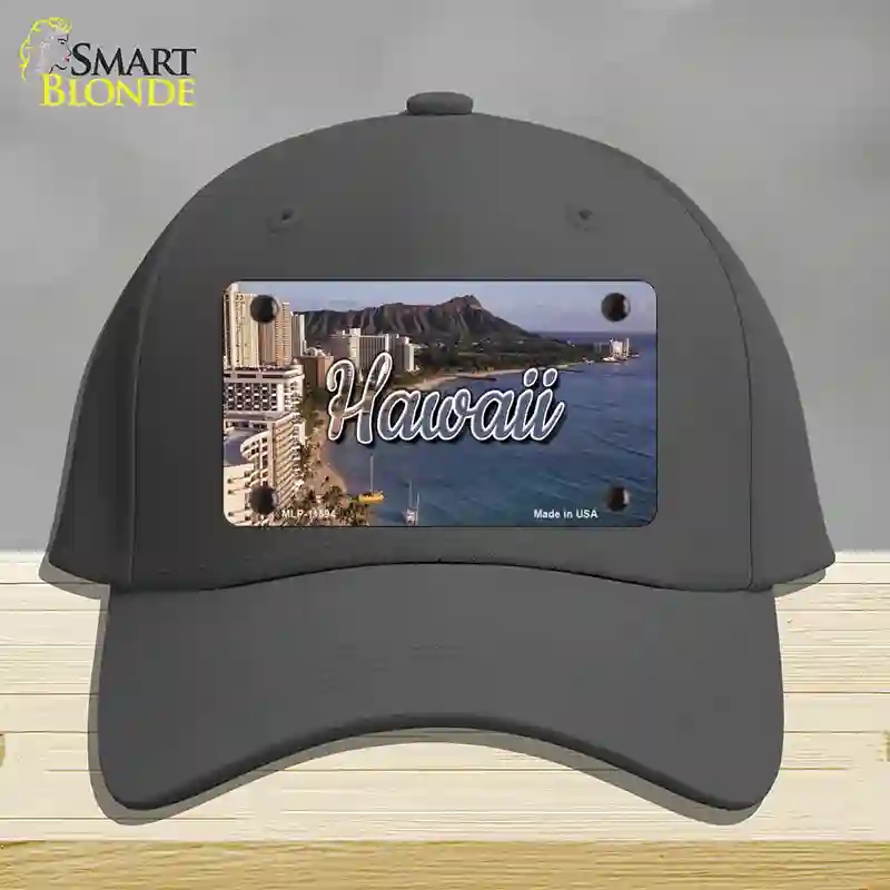 HAT04-MLP-11594 Hawaii Beach State Novelty License Plate Hat, Cotton - Charcoal