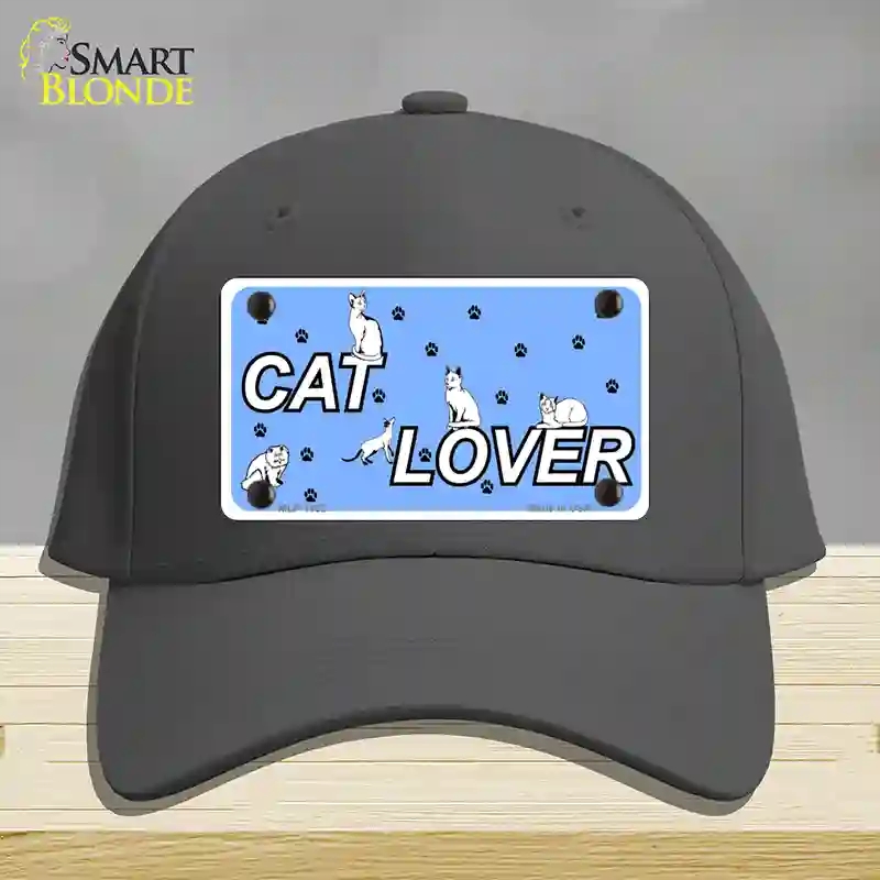 HAT04-MLP-1162 Cat Lover Novelty License Plate Hat, Cotton - Charcoal