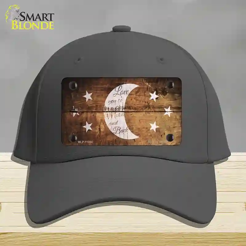 HAT04-MLP-11935 The Moon & Back Novelty License Plate Hat, Cotton - Charcoal