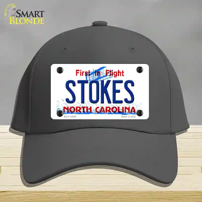 HAT04-MLP-12088 Stokes North Carolina State Novelty License Plate Hat, Cotton - Charcoal