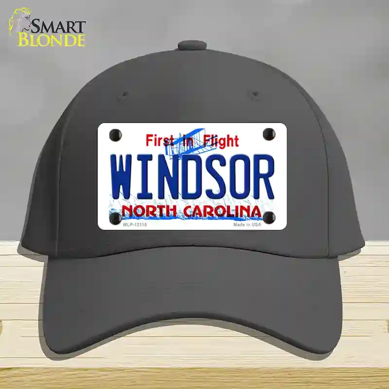 HAT04-MLP-12115 Windsor North Carolina State Novelty License Plate Hat, Cotton - Charcoal